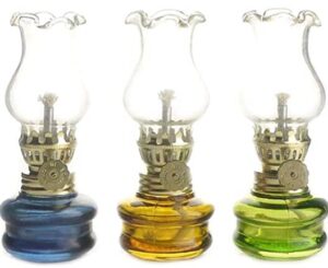 vintage glass oil lamps
