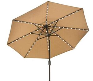 outdoor patio umbrella with solar lights
