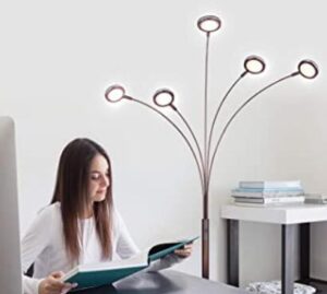 Brightech led floor lamp with 5 lamp heads