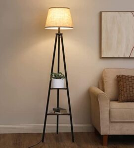 tall tripod floor lamp with shelves
