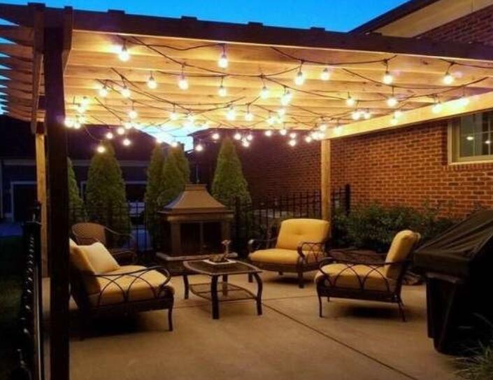 how to hang string lights on aluminum patio cover
