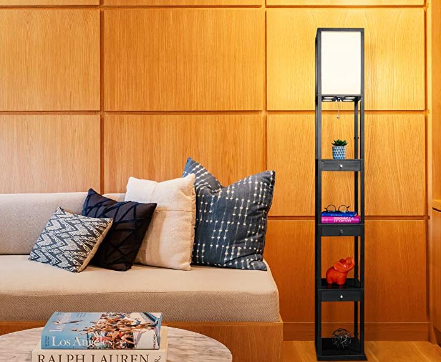 brightech maxwell led shelf floor lamp modern standing lamp for asian style rooms
