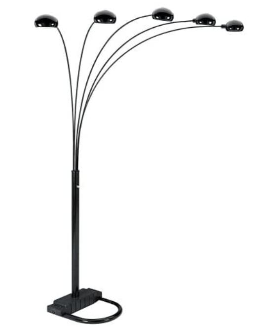black 5 arm floor lamp