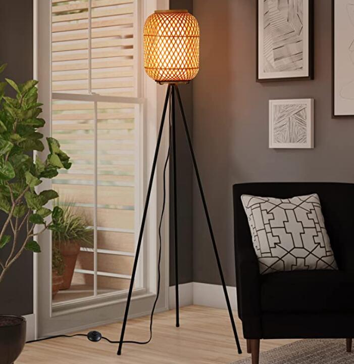 bamboo tripod floor lamp