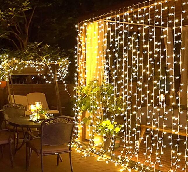 how to hang curtain string lights
