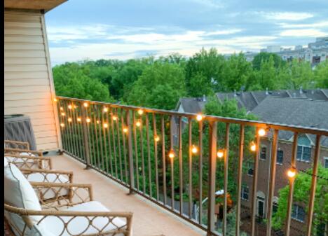how to hang string lights on apartment balcony
