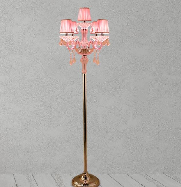 5 light floor lamp pink