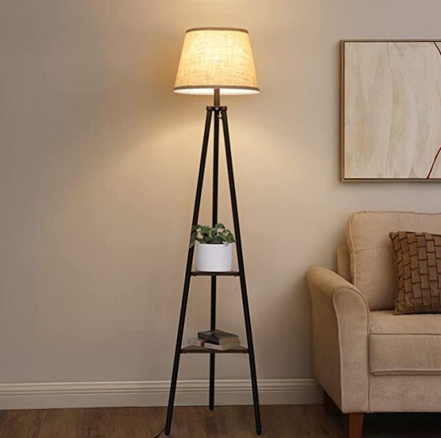 tripod shelf floor lamp