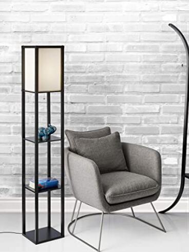 shelf floor lamp with usb charging ports & electric outlet