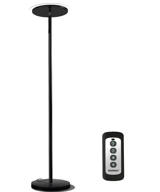 tenergy torchiere dimmable led floor lamp with remote